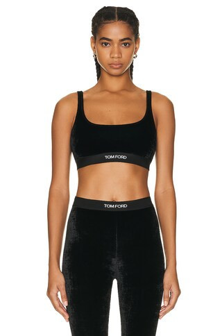 TOM FORD Velvet Signature Bralette in Black | FWRD 