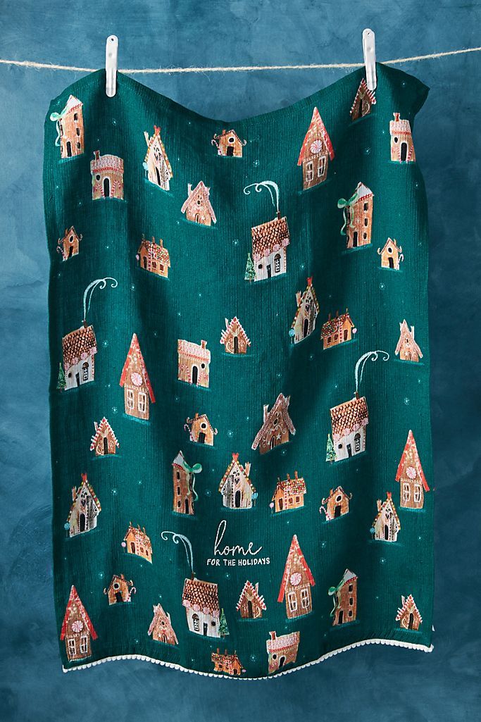 Laura Hughes Gingerbread Home Dish Towel | Anthropologie (US)