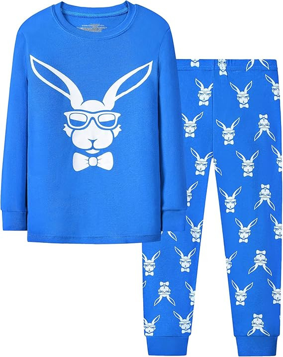 Joyond Easter Pajamas For Boys Girls Soft Cotton Kids Bunny Pjs Set Size 2T-12Years | Amazon (US)