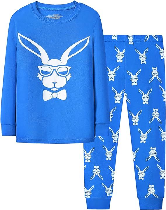 Joyond Boys Girls Easter Pajamas, Bunny Pajama For Kids Toddler Child Cotton Clothes Snug-Fit Pjs... | Amazon (US)