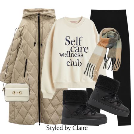 Self care wellness club🖤
Tags: puffer coat, Gucci horsebit cross body bag, snow boots in black faux fur, checked scarf, leggings. Fashion winter inspo outfit ideas

#LTKshoecrush #LTKstyletip #LTKSeasonal