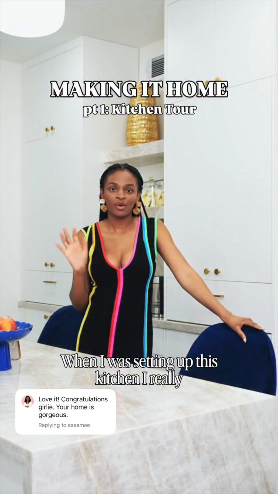 KITCHEN TOUR
I’ve spent most of my life moving from place to place, never truly rooted.

This is the first time I’ve been able to shape a space that feels entirely mine.

For this kitchen, I chose a tea station to make slow mornings feel special, brass hardware that feels like jewelry for the space, a white Silgranit sink to keep the palette soft and cohesive, and a Taj Mahal stone vent hood, backsplash and waterfall island that tie everything together.

Every choice is a little piece of the life I always hoped to build.
Everything shown is linked in my LTK 

#MakingItHome #HomeDesign #HomeDecor