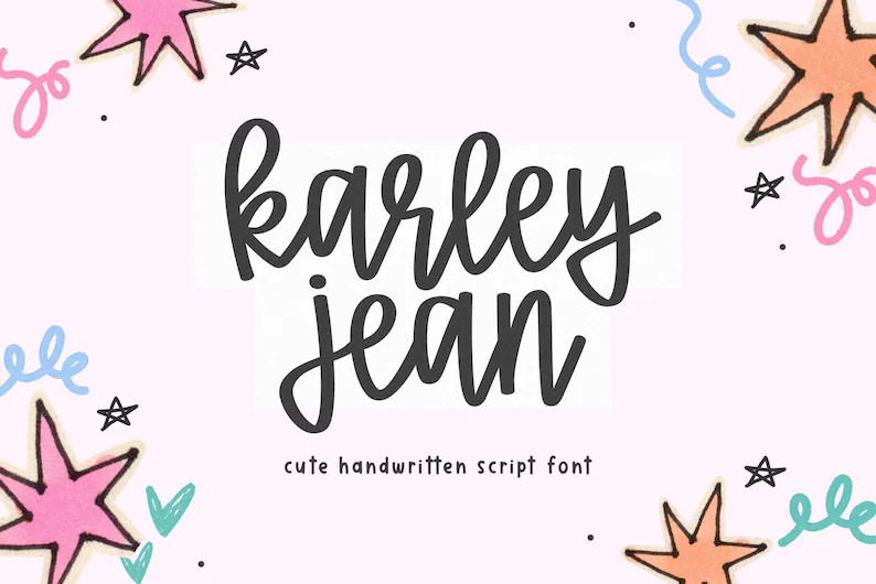 Karley Jean Font - Cute Preppy Font, Cursive Font, Cricut Fonts, Banner Fonts, Canva Fonts, Scrip... | Etsy (Global)