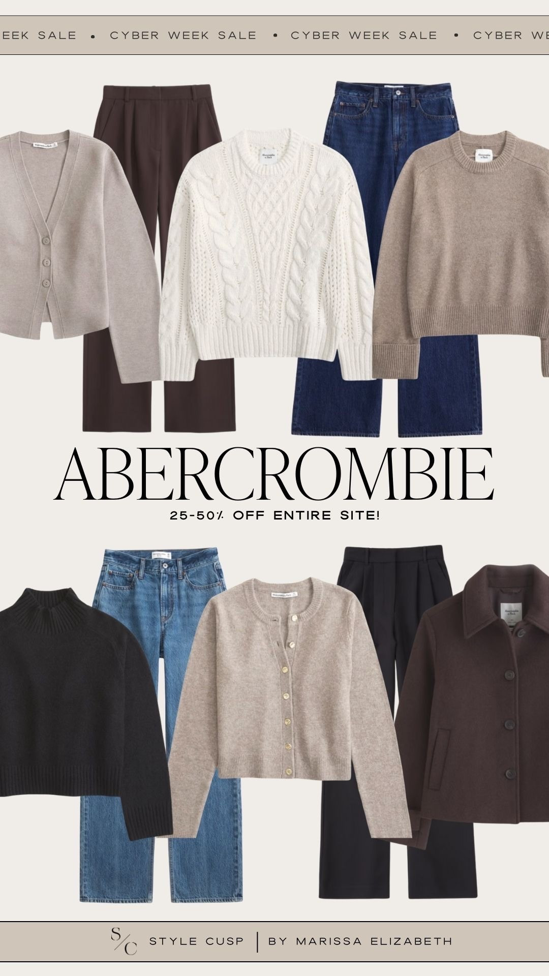Abercrombie 20-50% off the entire site! 🤍👖 Great denim, tailored pants, coats, knit sweaters & cardigans.

#LTKHoliday #LTKGiftGuide #LTKCyberWeek