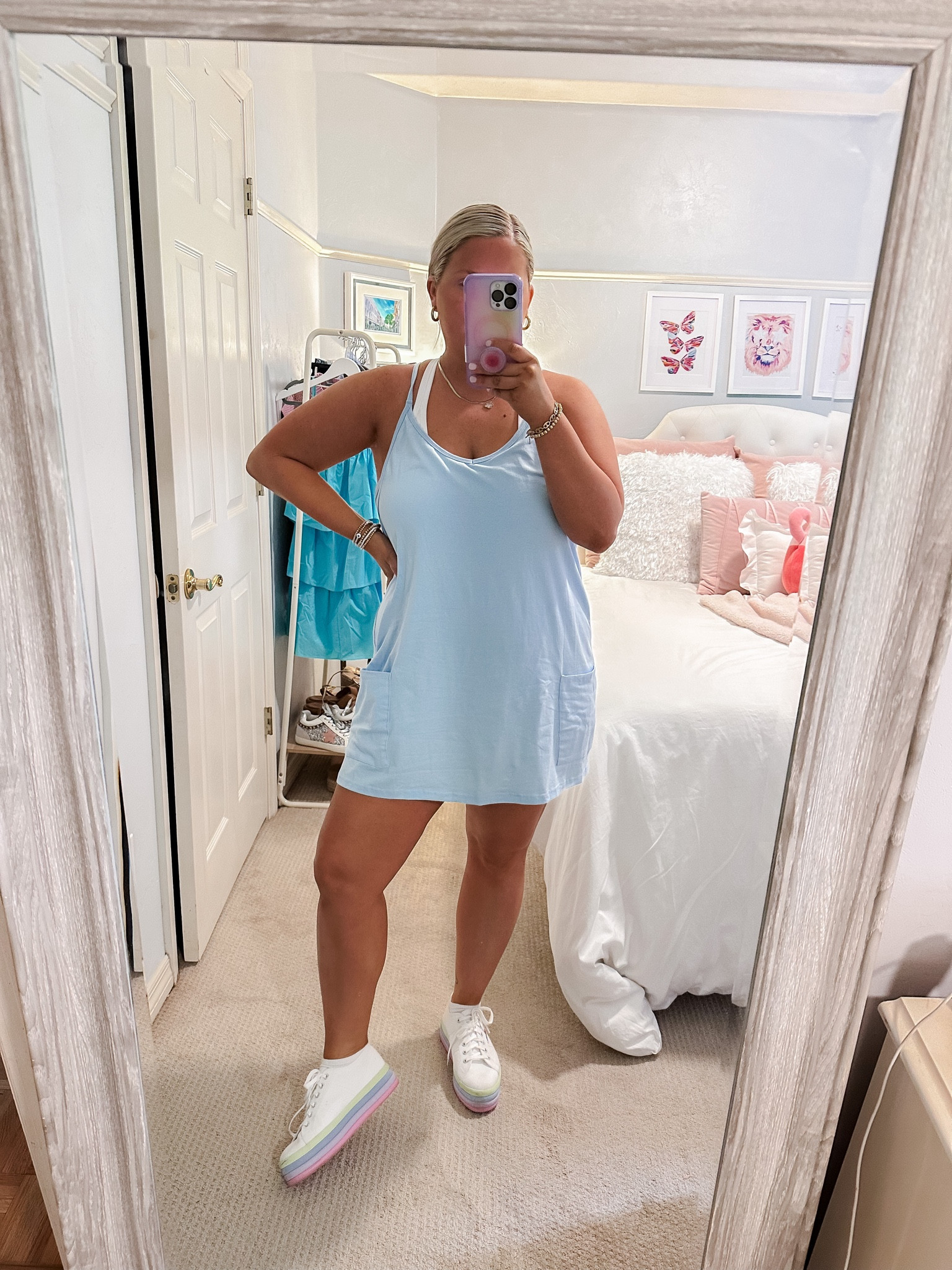 Casual ootd. Tennis dress. Hot shot mini dress. Free people dupe. Romper dress. Amazon find 

#LTKFind #LTKstyletip #LTKunder50