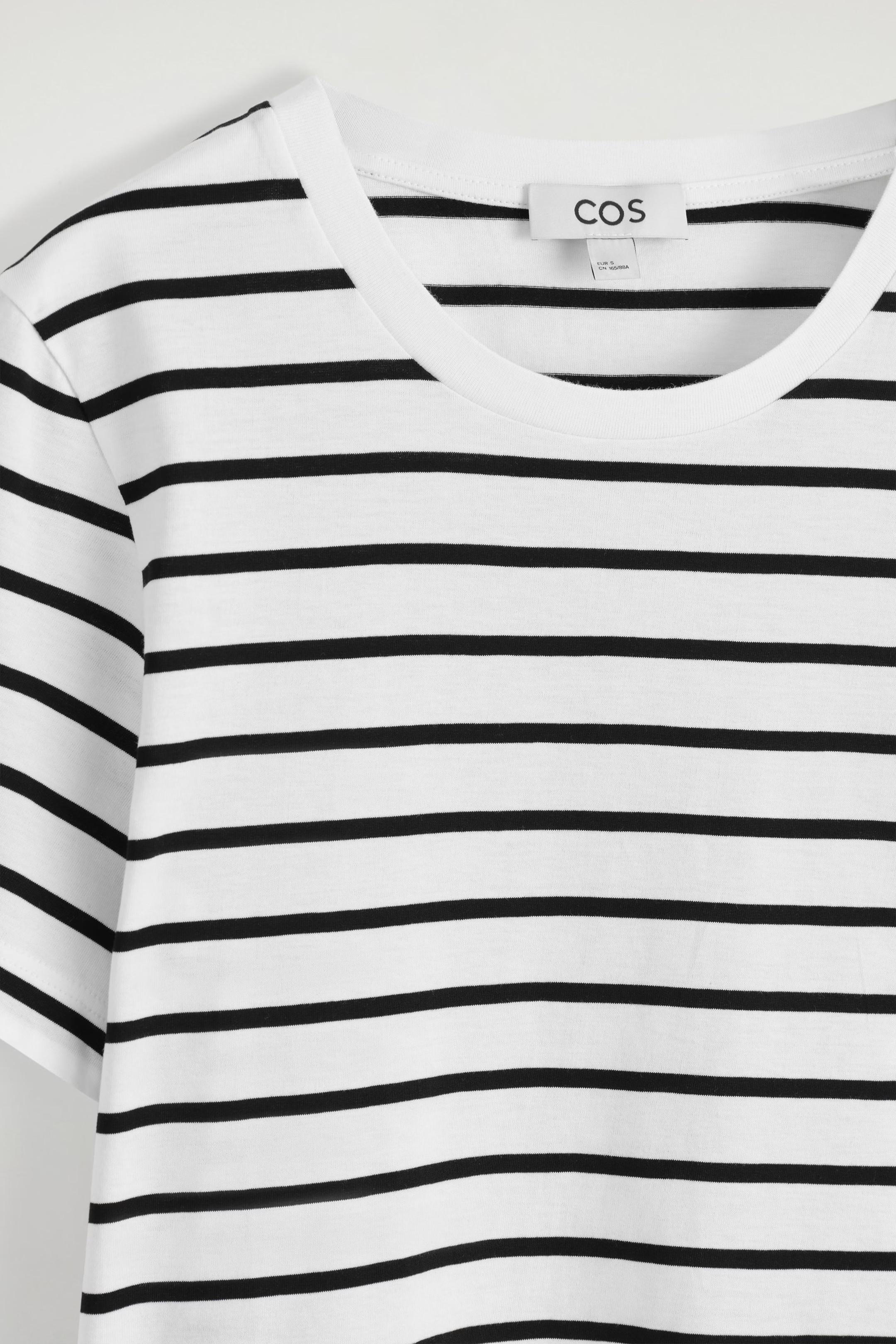 CREW-NECK COTTON T-SHIRT - WHITE / STRIPED | COS GB | COS UK
