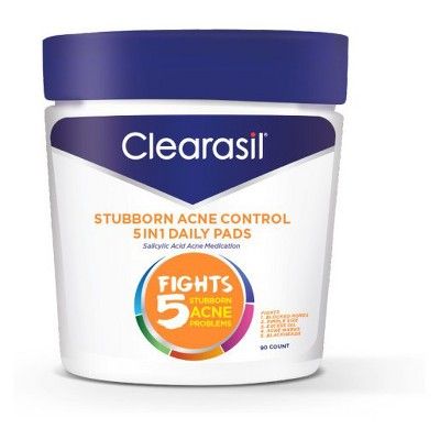 Clearasil Stubborn Acne Control - 5in1 Daily Pads 6/90ct | Target