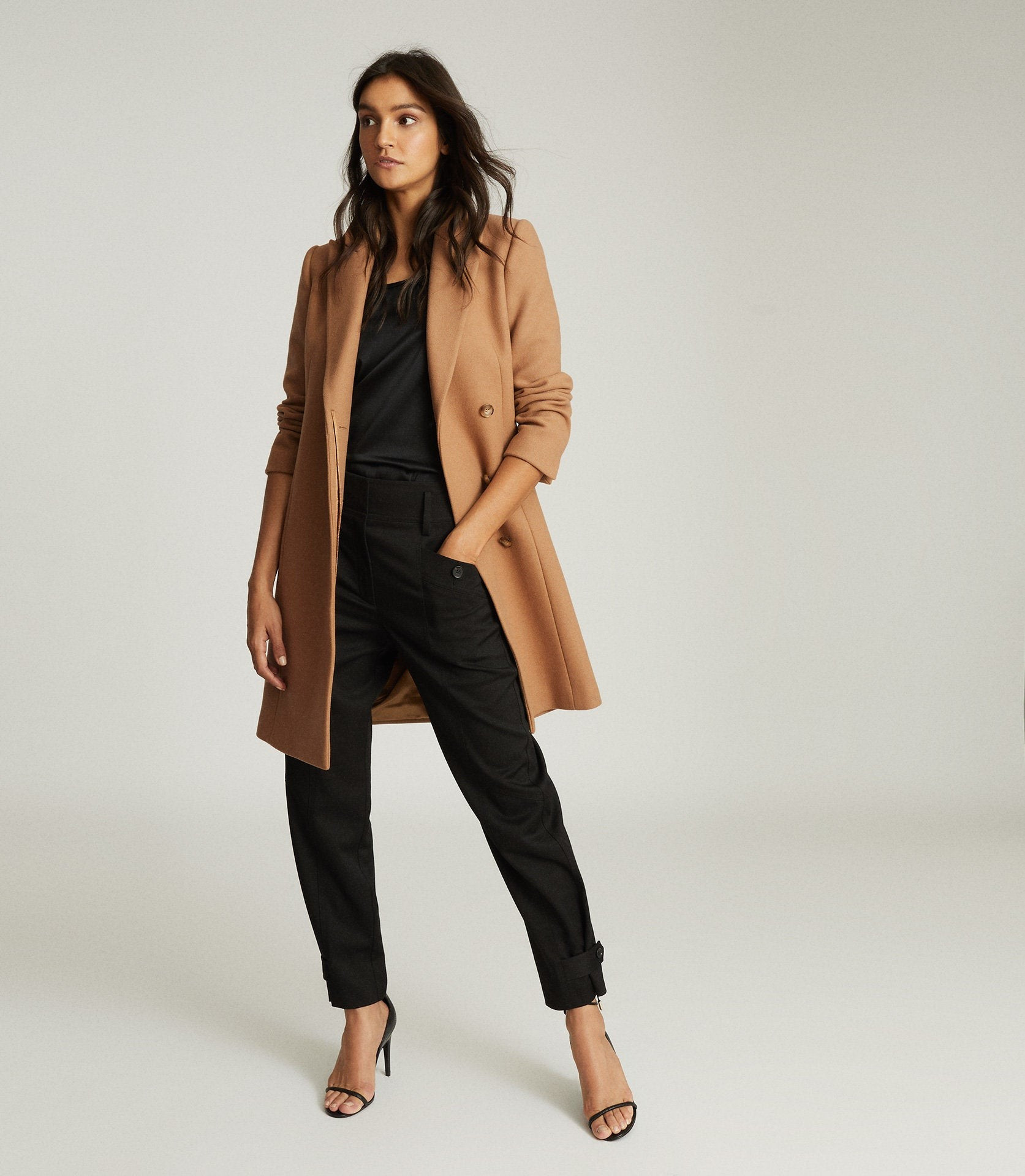 WOOL BLEND MID LENGTH OVERCOAT | Reiss (UK)