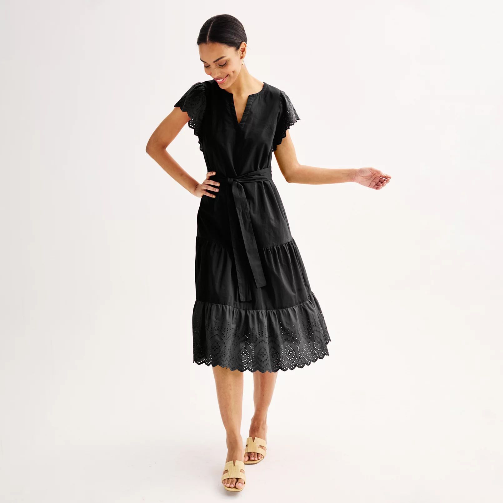 Women's Nine West Eyelet Midi Dress | Kohl's