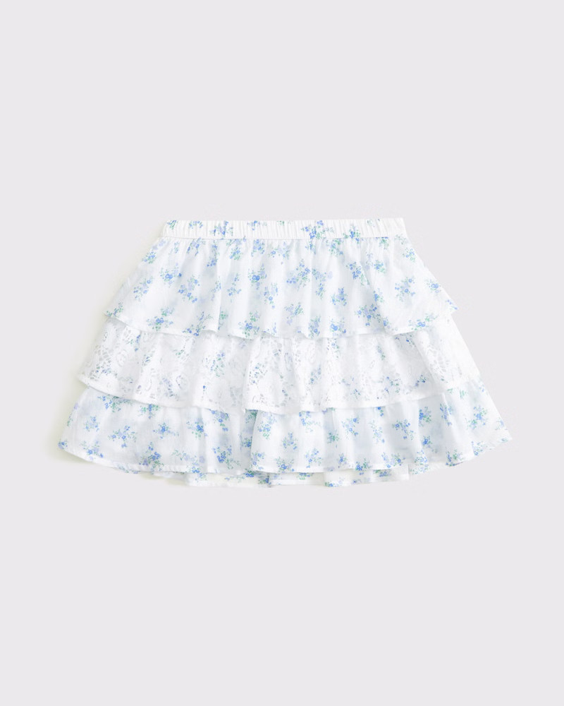 girls ruffle and lace mini skort | girls bottoms | Abercrombie.com | Abercrombie & Fitch (US)