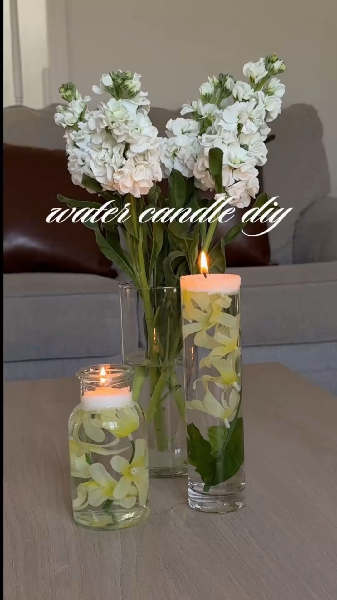 Water candles are having a moment… and this might be the easiest one yet ✨

A DIY you can recreate in minutes:

1. Submerge real or faux flowers into any vase
    (For heavier flowers, add pebbles to anchor them)
2. Fill with water, leaving room for sand wax
3. Pour sand wax + add wick

It’s giving effortless, elevated decor 🤍

💌 Save this for your next table setup
Shop the sand wax on my LTK

#LTKSeasonal #LTKvlog #LTKHome