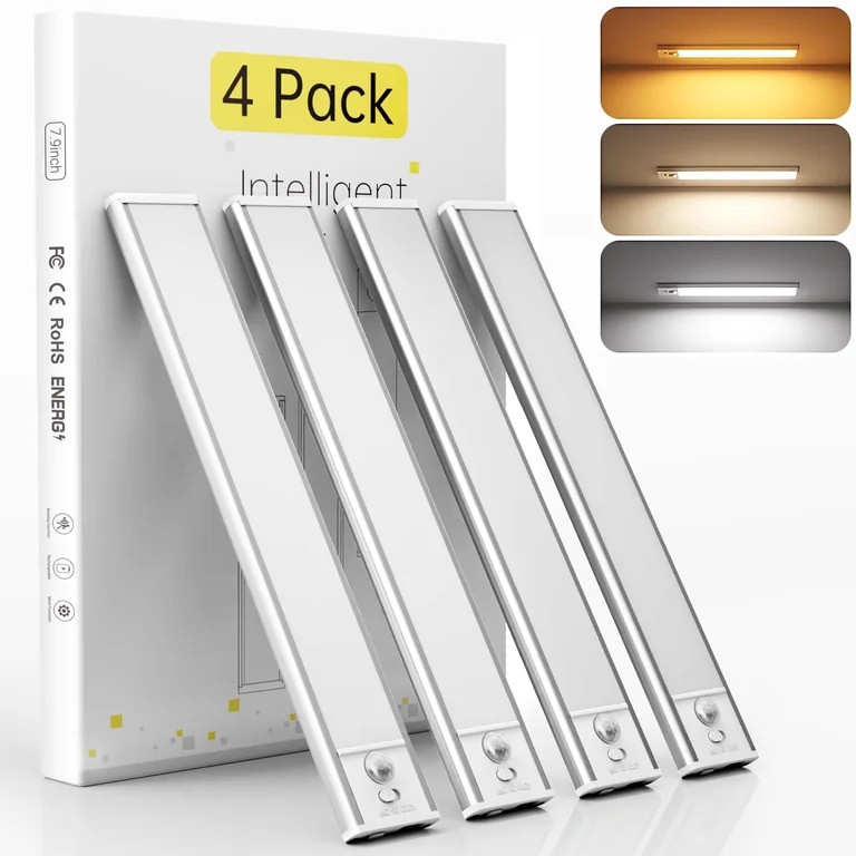 DAYBETTER 34 LED Under Cabinet Lights, USB Rechargeable Closet Lighting kit with Motion Sensor an... | Walmart (US)
