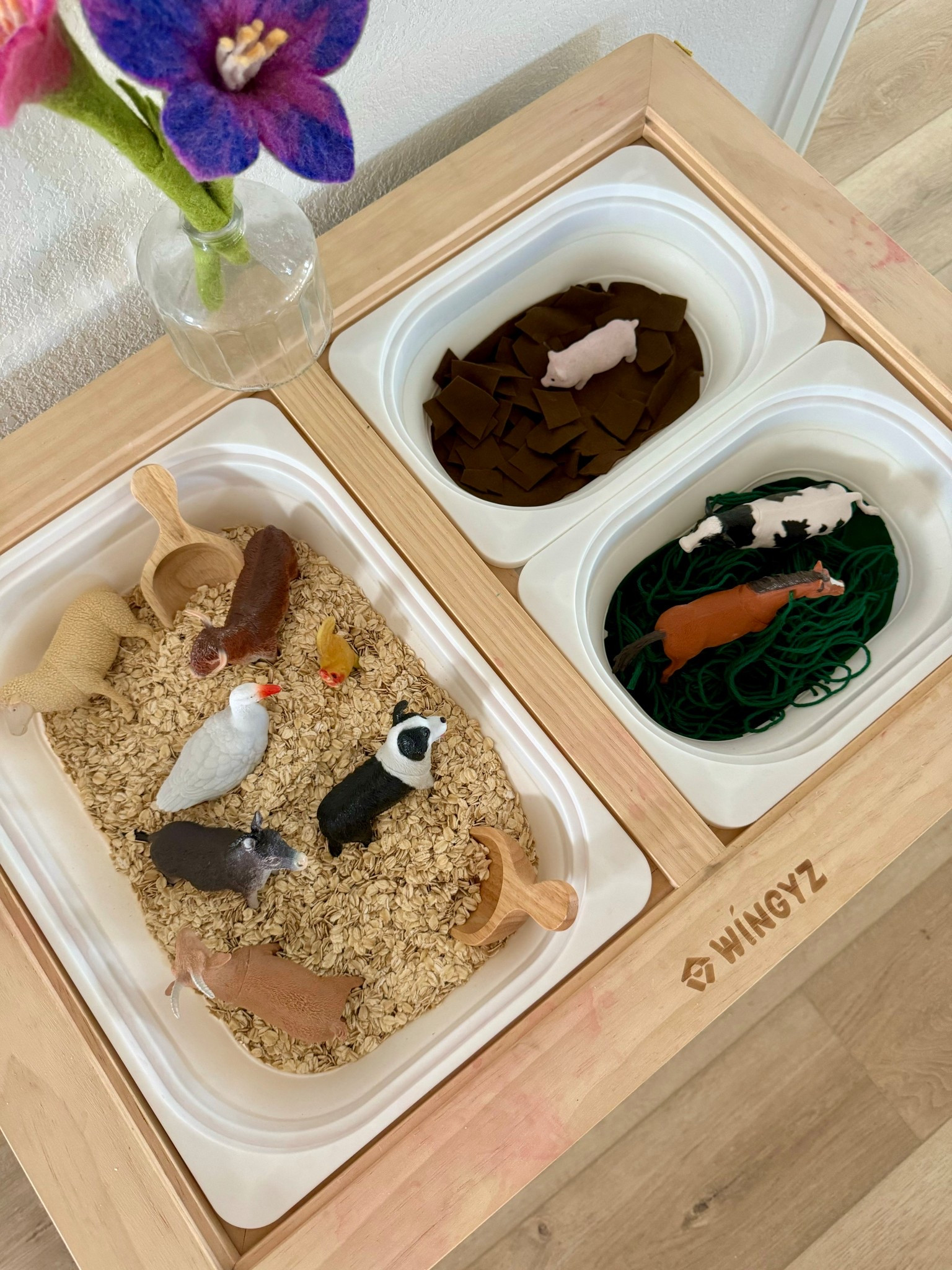 THE BEST SENSORY TABLE! Comes with 3 bins & the top is a reversible chalk board. 
It also comes with a paper roll holder. Just pull the paper over to color and use as a table! 

#LTKKids #LTKGiftGuide #LTKmomlife