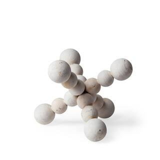 Mercana Carrollton I (Small) 7 L x 7 W Off-White Geometric Wood Ball Jack 68668 - The Home Depot | The Home Depot