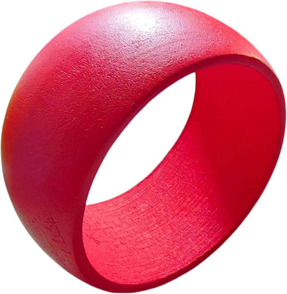 KIFEDSLJ Multi-Colored Boho Wooden Bracelet Handmade Round Wide Chunky Bangle for Women Jewelry | Amazon (US)