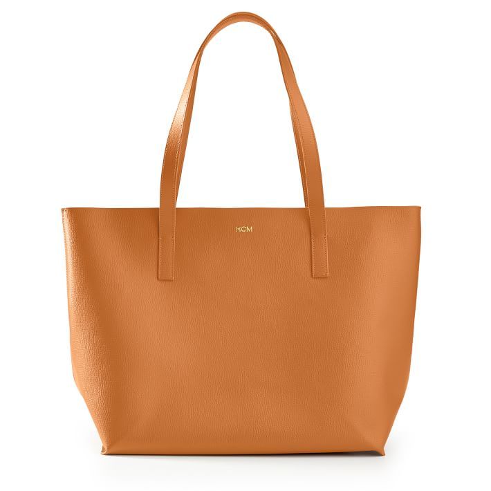 Everyday Italian Leather Tote, Camel | Mark and Graham