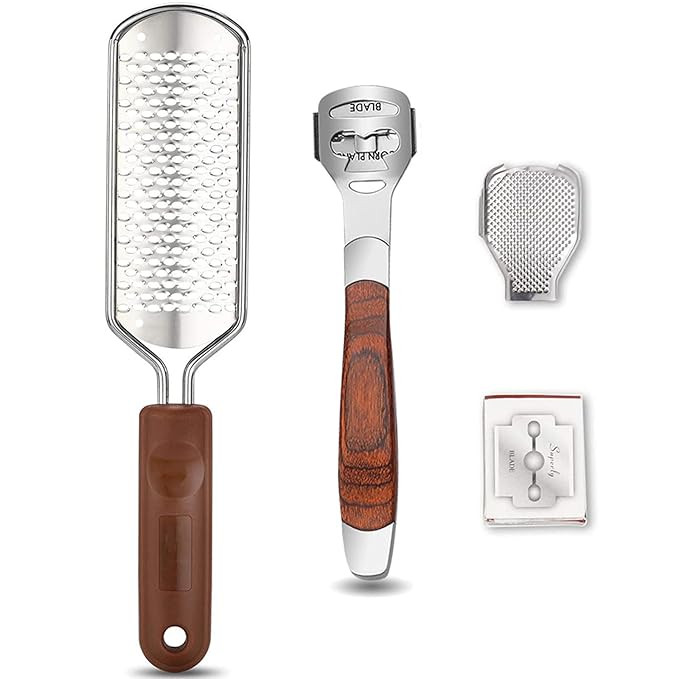 Colossal Foot Rasp & Wood Handle Callus Shaver (10 Replacement & 1 Foot File Heads), Pedicure Kit... | Amazon (US)