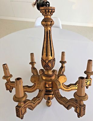 French Rococo Baroque Chandelier - hand carved in wood and gilted. 6 bulb/arm.  | eBay | eBay UK