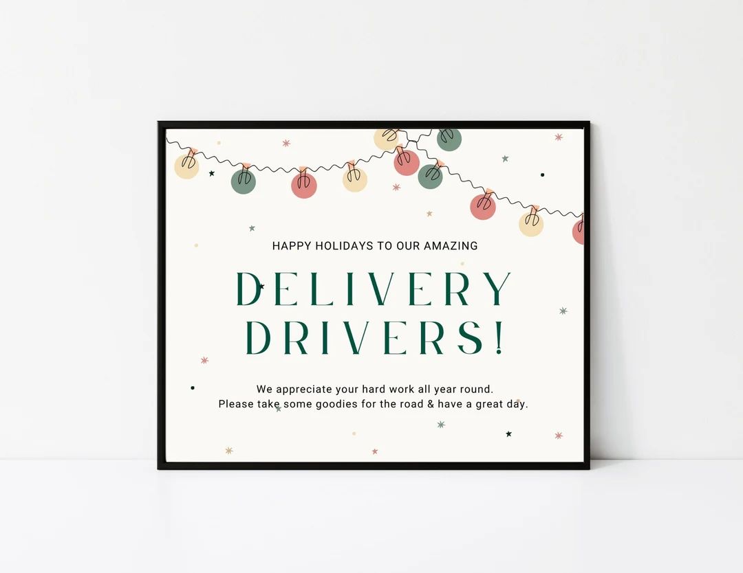 Delivery Driver Appreciation Sign Thank You Sign Christmas - Etsy | Etsy (US)