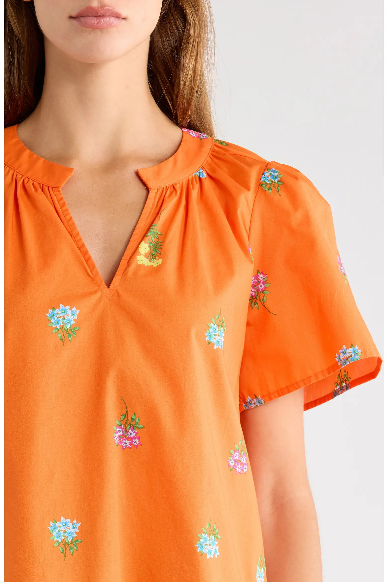 SUGARLIPS Mely Floral Puff Sleeve Cotton Top (Women) | Nordstrom | Nordstrom