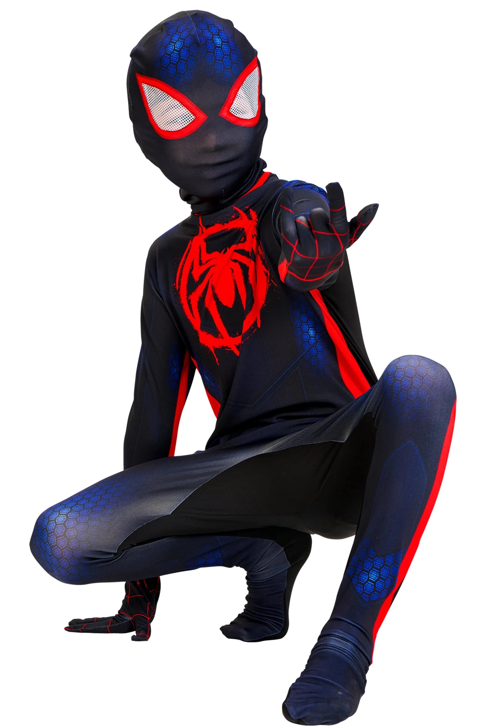 IKALI Kids Superhero Costumes, Spider Miles Jumpsuit with Mask for Boys Bodysuit Outfit Party Cos... | Walmart (US)