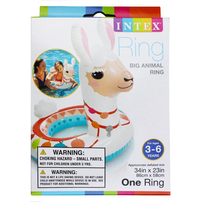 Intex Big Animal Inflatable Swim Pool Ring for Kids 3 - 6 Years Llama 34" x 23" | Walmart (US)
