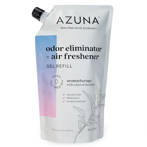 Azuna All-Natural Odor Remover Gel Refill Pouch | Air Purifier with Tea Tree Oil | Plant-Based & Long Lasting | For Pet Odors, Smoke & Strong Odors | Lavender Aromatherapy, 24 oz. | Amazon (US)