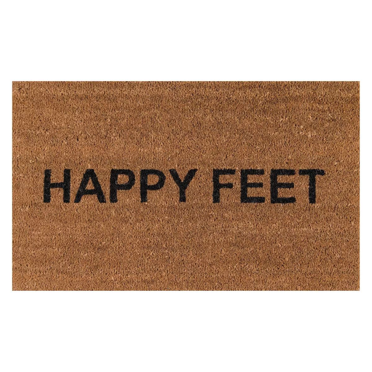 1'6"x2'6" 'Happy Feet' Woven Door Mat Natural/Black - Novogratz By Momeni | Target