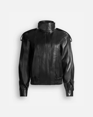 Fiona Leather Bomber | DUCIE