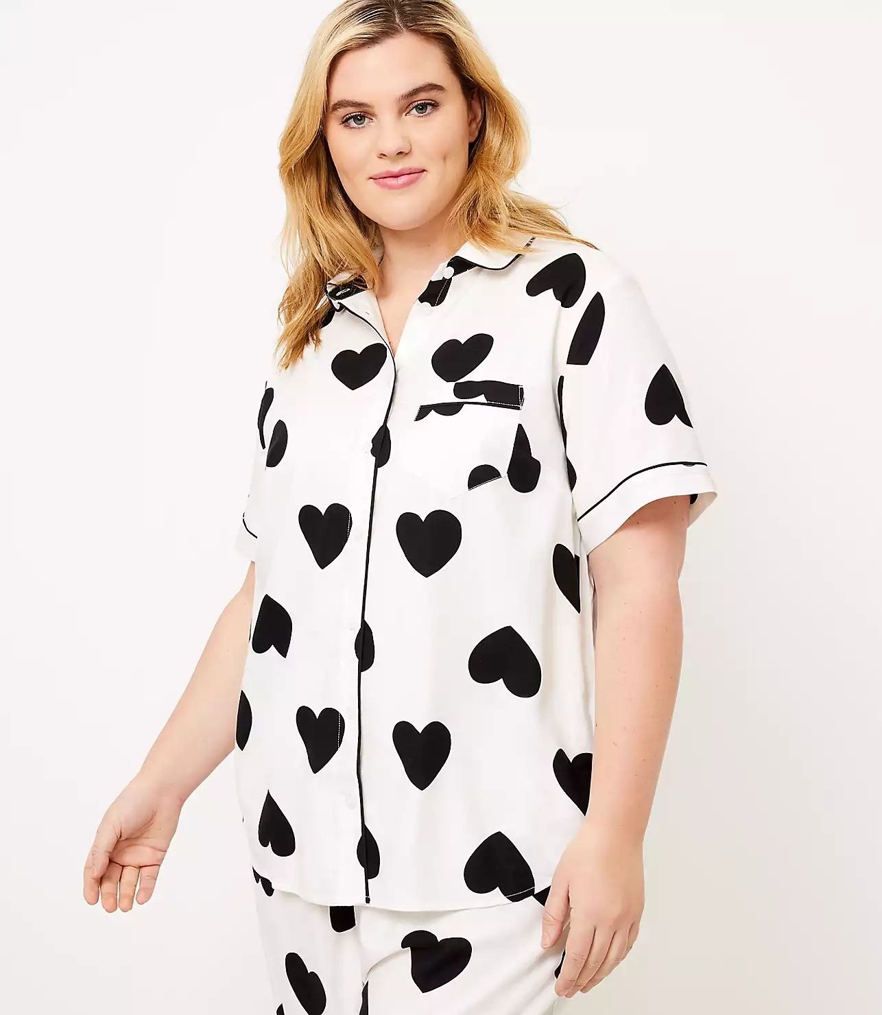 LOFT Plus Heart Pajama Top | LOFT