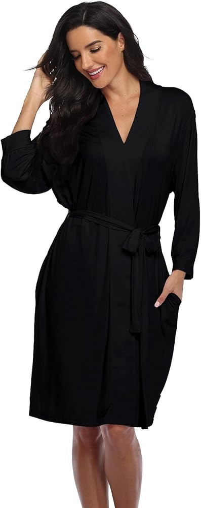 Super Shopping-zone Women's Robes Lightweight Kimono Robes Knit Bathrobes Soft Sleepwear Loungewe... | Amazon (US)