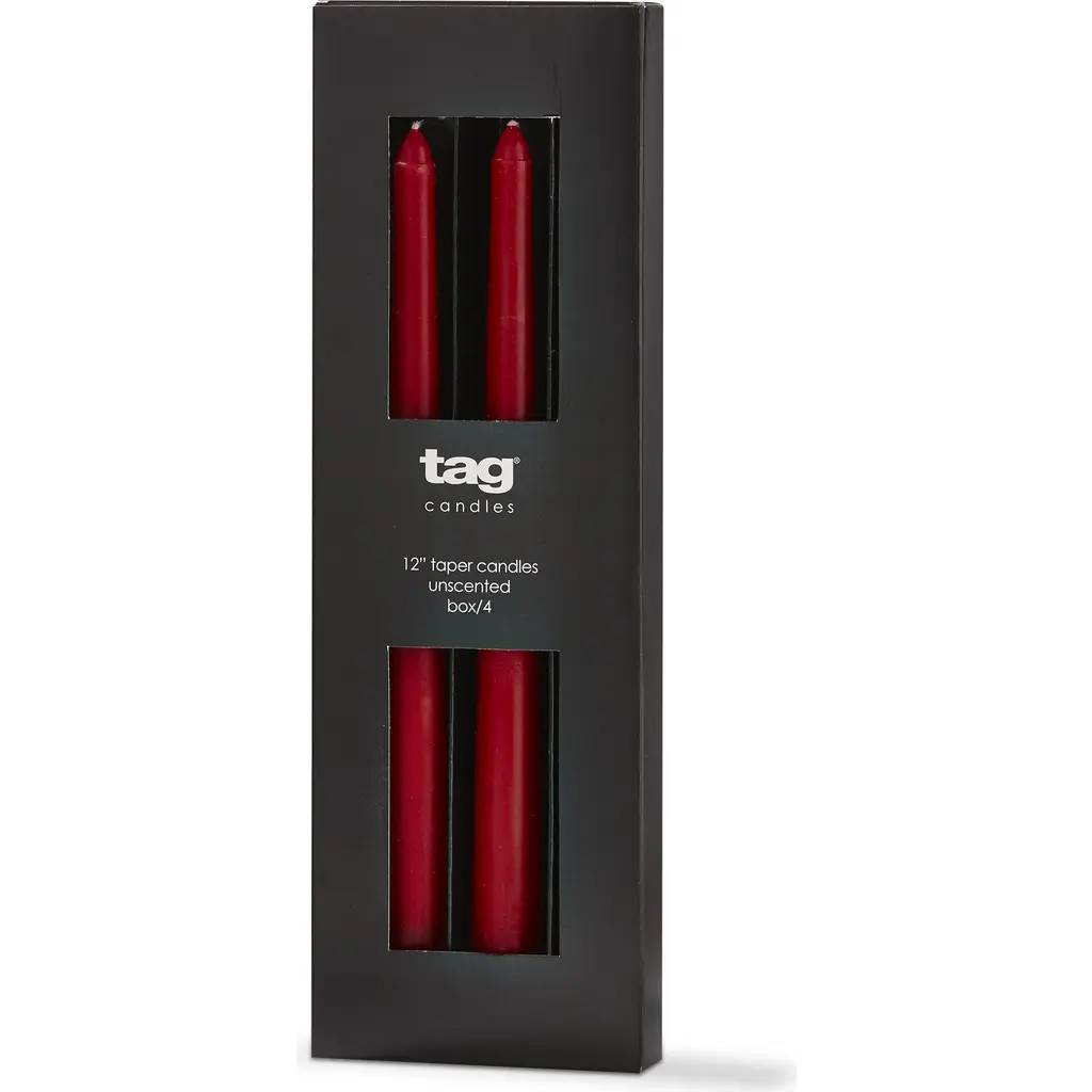 tag Color Studio Traditional Taper Unscented Candle Set Red at Nordstrom | Nordstrom