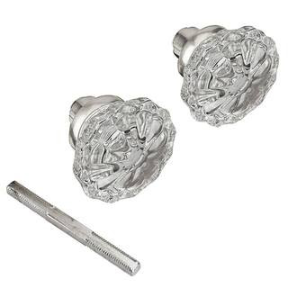 2-1/4 in. Satin Nickel Victorian Glass Door Knob (2 per Pack) | The Home Depot