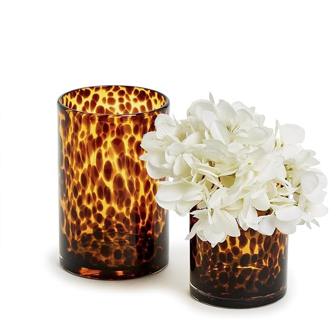 Two's Company Set of 2 Tortoise Candleholder Vase, Includes 2 Sizes, Tealight and Votive, Glass, ... | Amazon (US)