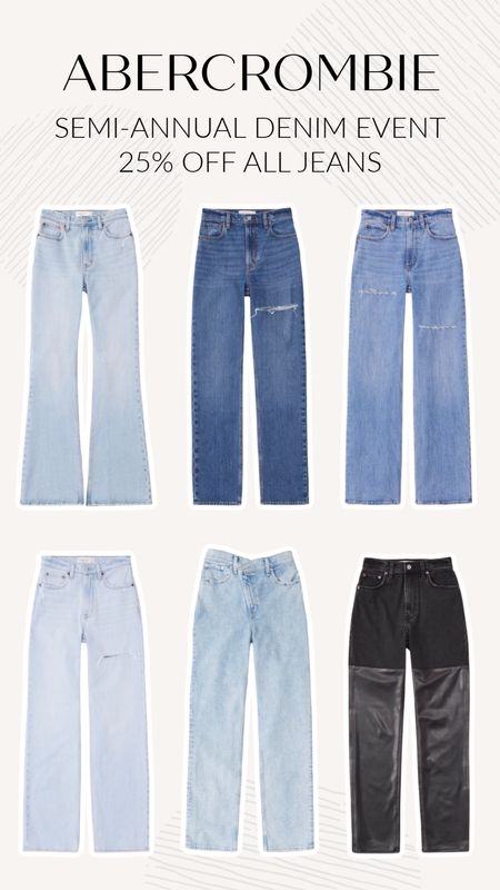 Annual Denim Sale at  Abercrombie! 25% off all jeans + 15% off everything else! I linked the bestsellers below!👖

#LTKSeasonal #LTKunder100 #LTKsalealert