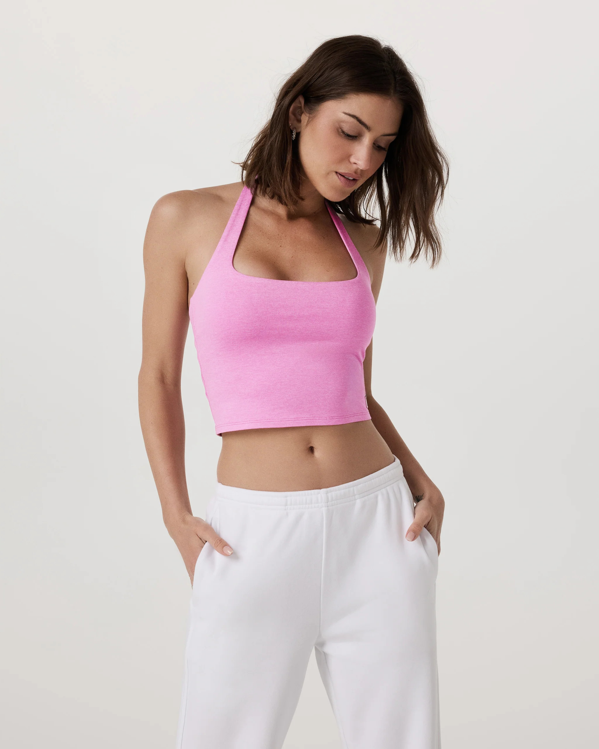 Halo Halter Top | Pale Grey Heather | Vuori | Vuori Clothing (US & Canada)