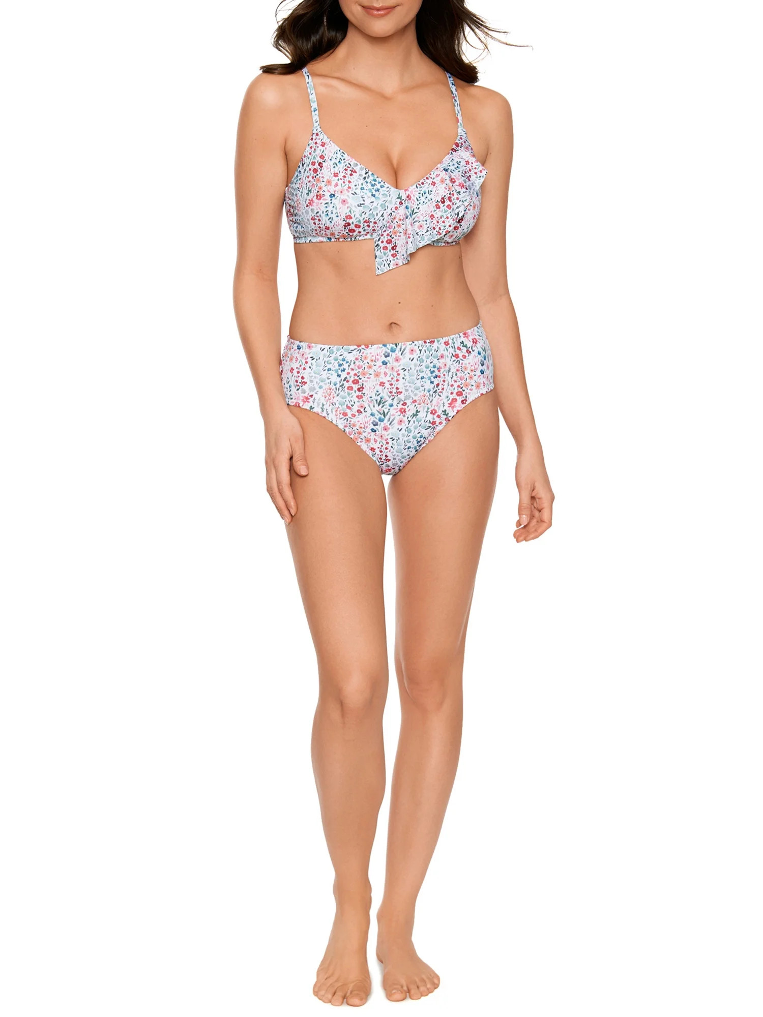 Time and Tru Women’s Paradise Garden Mid Rise Bottom Swimsuit | Walmart (US)