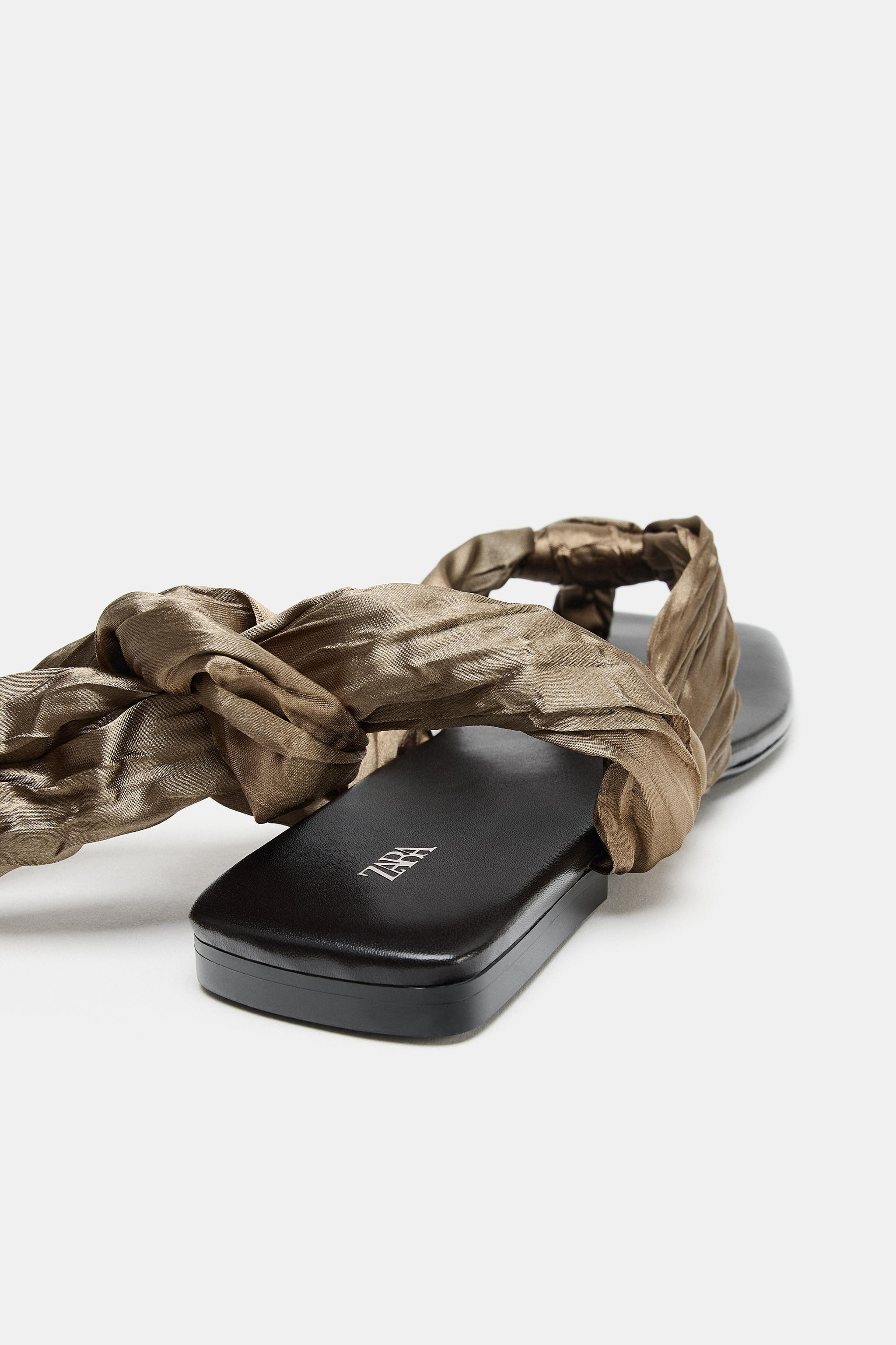 KNOTTED FLAT SANDALS | Zara US