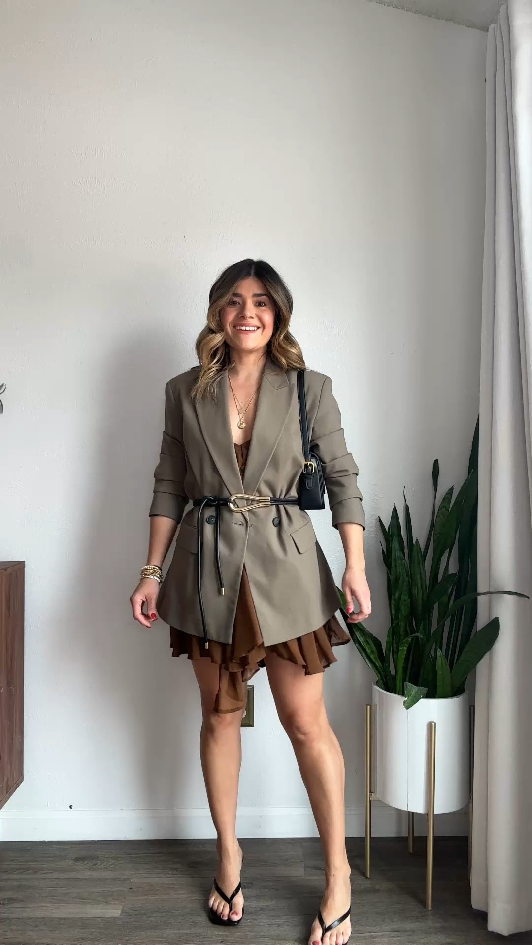 Another way to style this dress! Add a boyfriend for a chic look! 
This belt is sold out but I’m linking similar styles from Amazon! 
These sandals are so good! They are my current go-to sandals! 

#LTKootd #LTKSeasonal #LTKmomlife