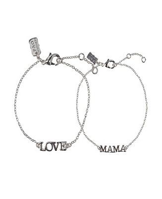 Fine Silver Plated Mama and Love Bracelet Set, 2 Piece | Macys (US)