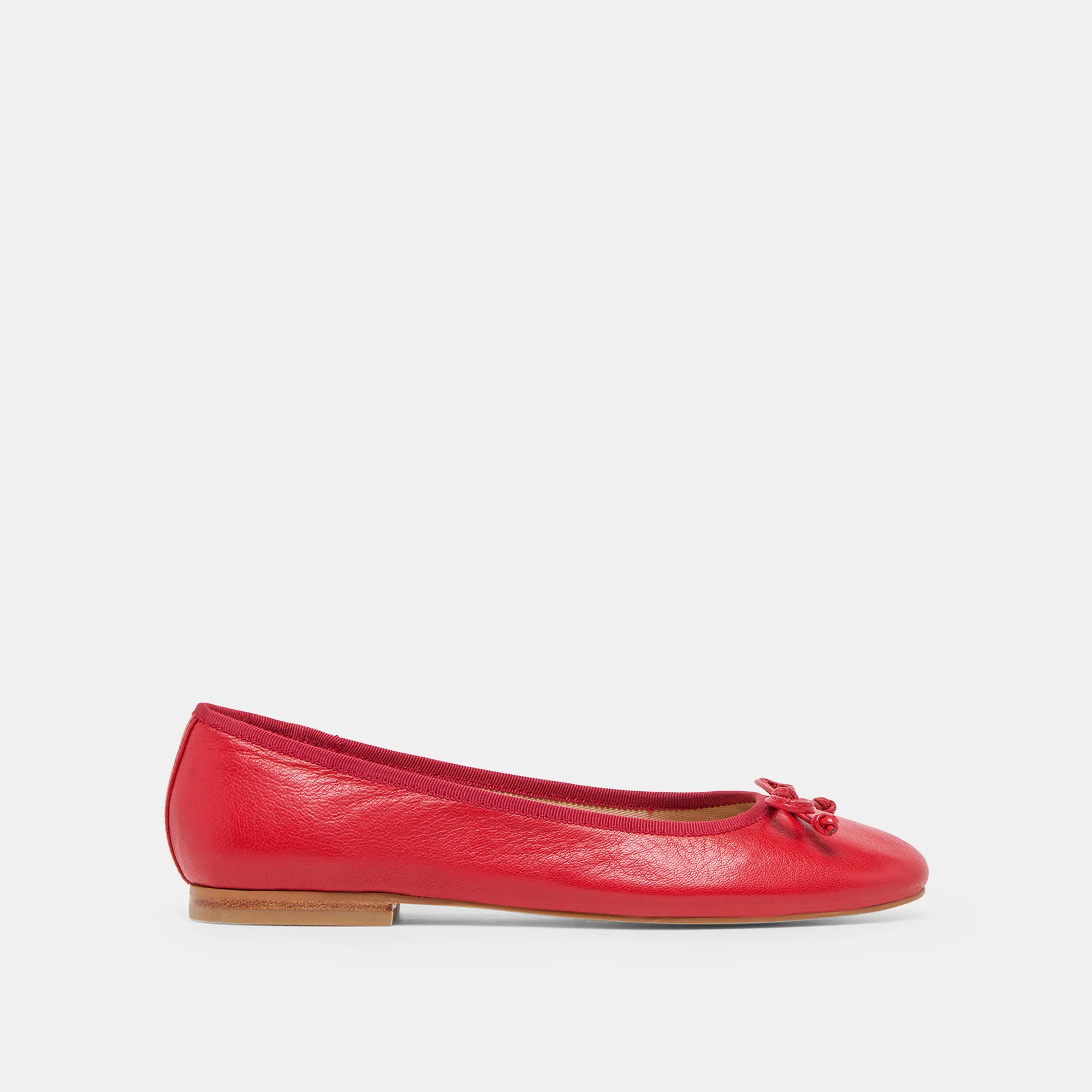 Ritla Wide Ballet Flats Cherry Leather | DolceVita.com