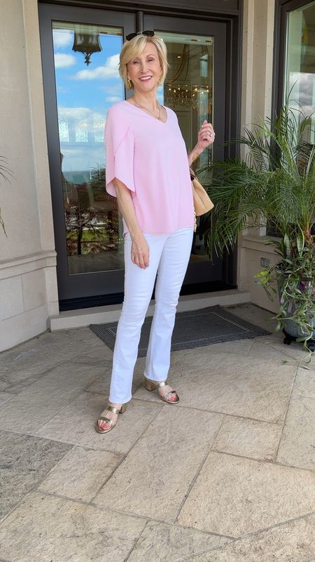 Here's a pretty pink look that is feminine and chic for summer. I love a chiffon blouse like this one from @amazonfashion It's hard to find a top that is casual and dressy at the same time, but this pretty pink top fits the bill. But what I love most about it is the gorgeous sleeves that look elegant and do a great job hiding arm jiggle


#LTKOver40 #LTKVideo