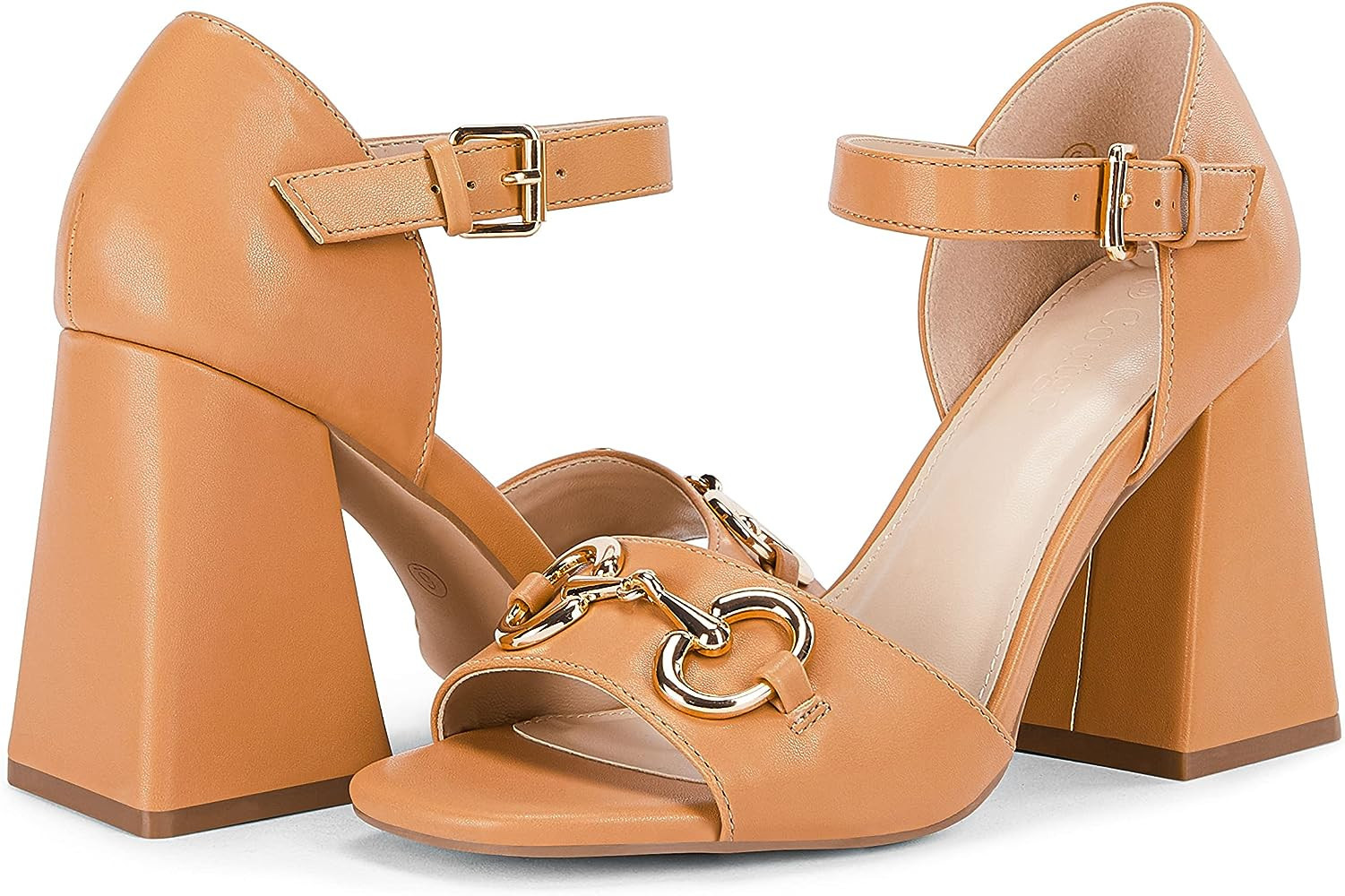 Womens Chunky Block High Heels Buckle Ankle Strap Heeled Sandals Comfortable Square Open Toe Dres... | Amazon (US)