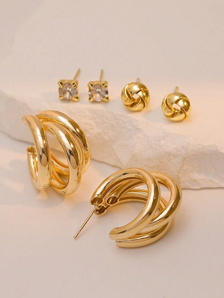 3pairs Fashionable & Minimalist & Vintage & Trendy & Multi-layered & Daily & Women's & Luxurious ... | SHEIN