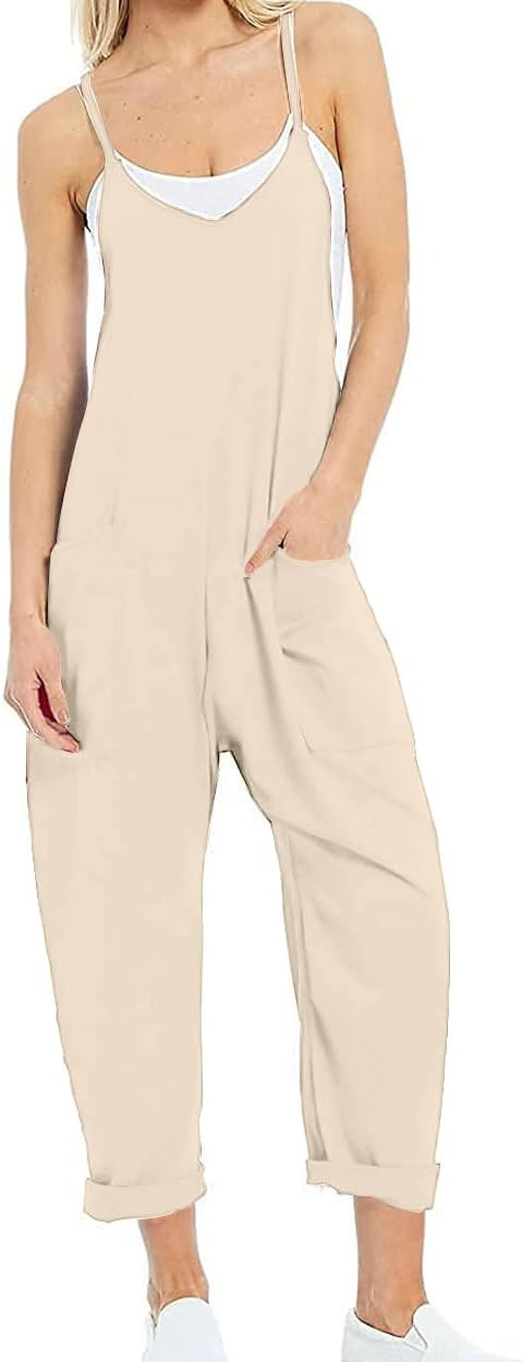 leanul Women Casual Jumpsuits free Hot Shot Onesie FP dupes Spaghetti Strap Loose Romper Overalls... | Amazon (US)