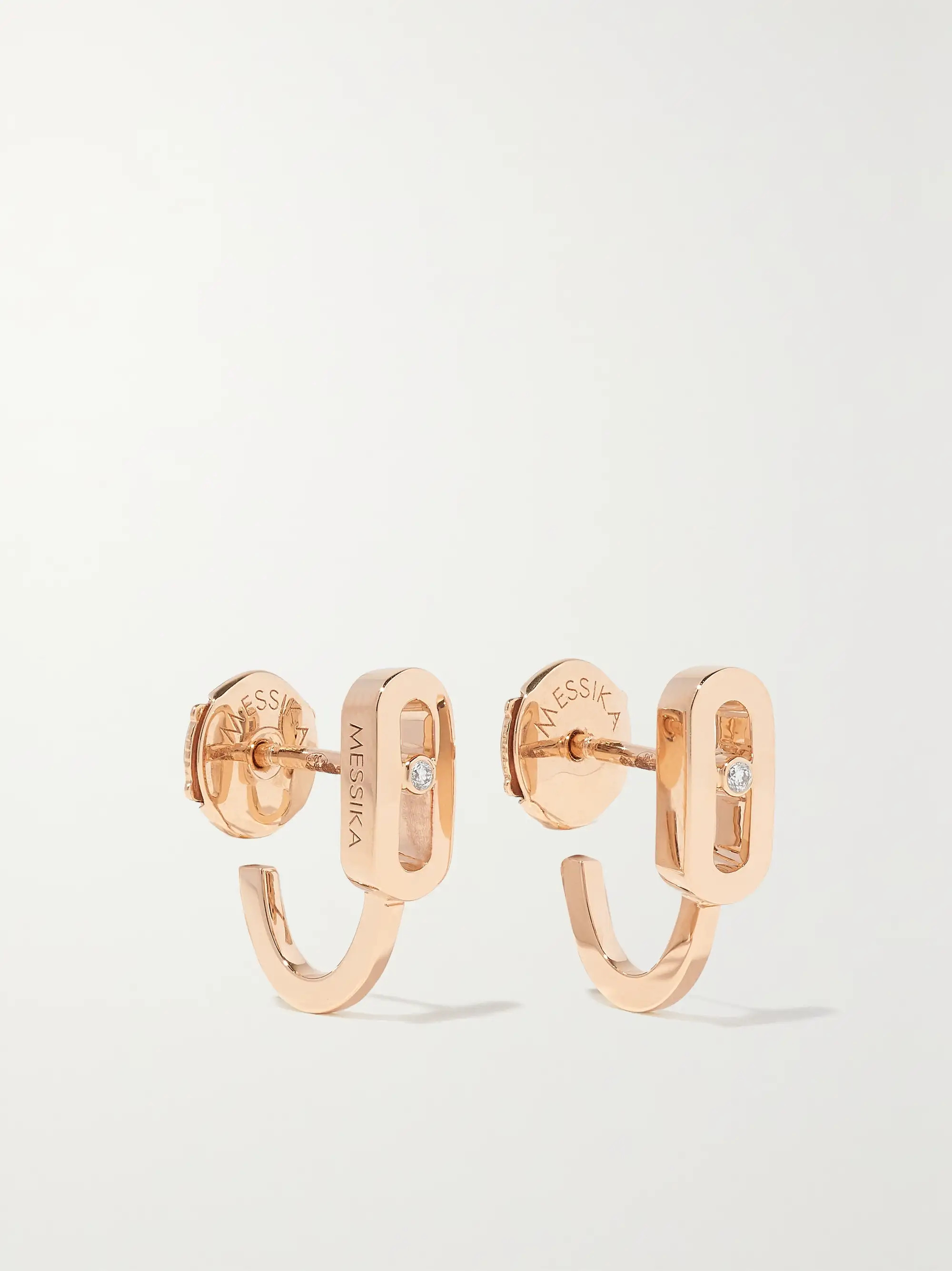 Move Classique 18-karat rose gold diamond hoop earrings | NET-A-PORTER (US)