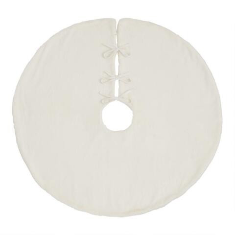 Ivory Faux Fur Plush Tree Skirt | World Market