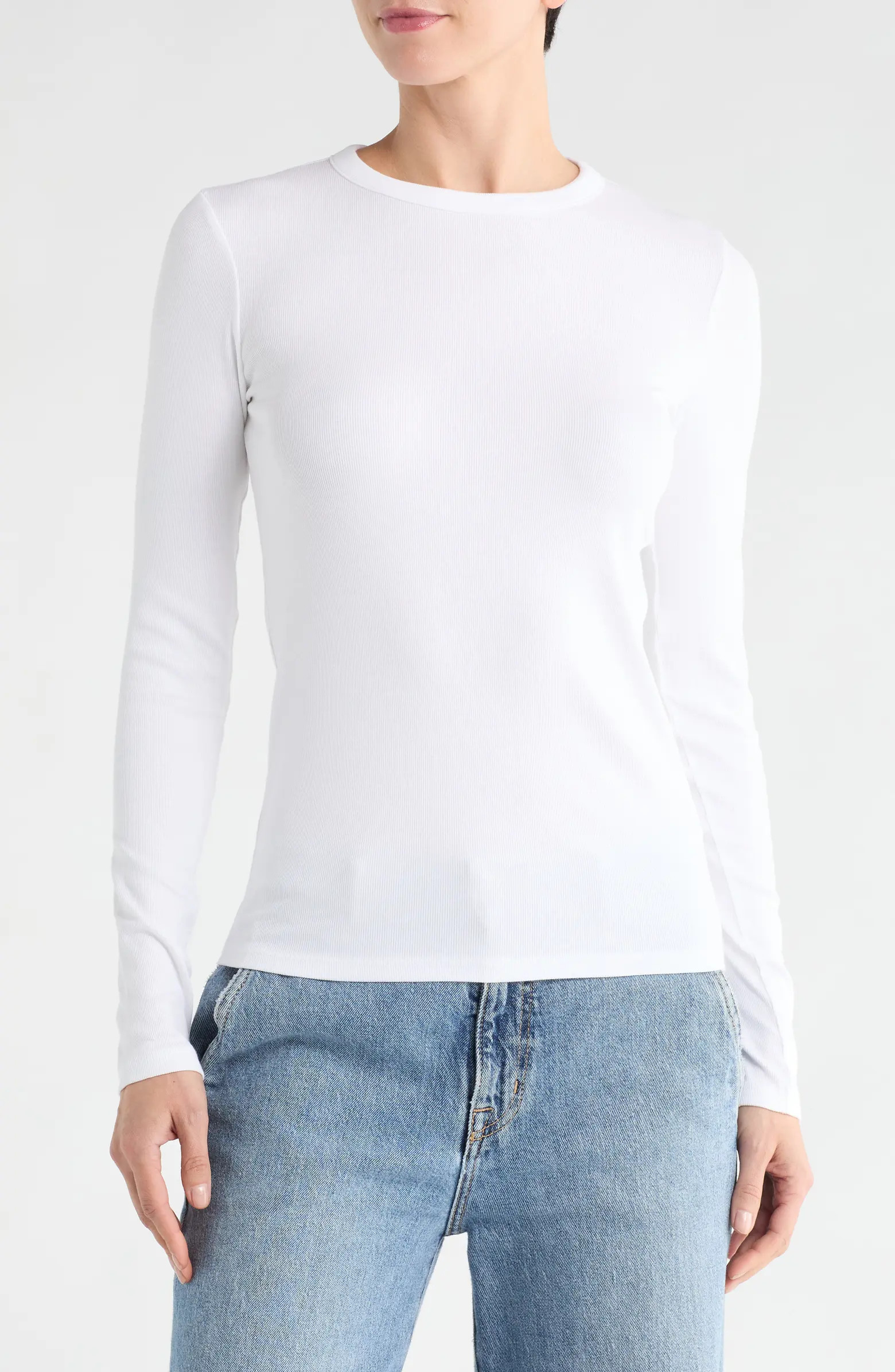 Everyday Stretch Pima Cotton Ribbed T-Shirt | Nordstrom Rack