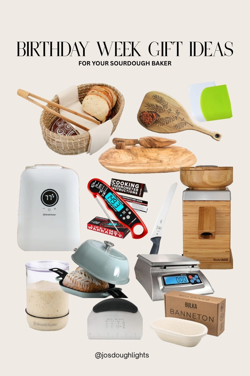 Birthday Week Gift Ideas for Your Sourdough Baker 🎉🍞

If their idea of celebrating includes a fresh loaf, flour on the counter, and a bubbly starter on the rise… this is for them. From must-have tools to fun little extras they’d never buy for themselves, I’ve rounded up the best gifts for your favorite bread maker — whether they’re just getting started or already in deep crumb obsession mode.
Swipe through for gift ideas that rise to the occasion 🙃✨

#SourdoughBaker #GiftGuide #BreadLoverGifts #KitchenGifts #LTKGiftGuide #BakingTools #BirthdayGiftIdeas #LoafLife #SmallBatchBaker #MakersGonnaMake

#LTKFindsUnder50 #LTKHome #LTKSeasonal
