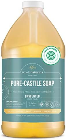 Whole Naturals EWG Verified & Certified Palm Oil Free, Castile Liquid Soap - 64 oz. - Unscented, ... | Amazon (US)